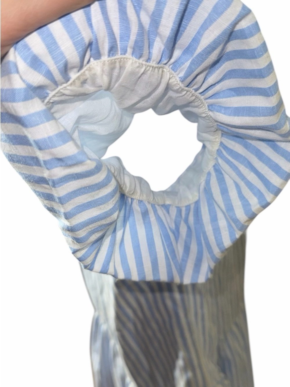 NWT grace & stella Blue and White Striped Button-Front Maxi Dress - Picture 4 of 7